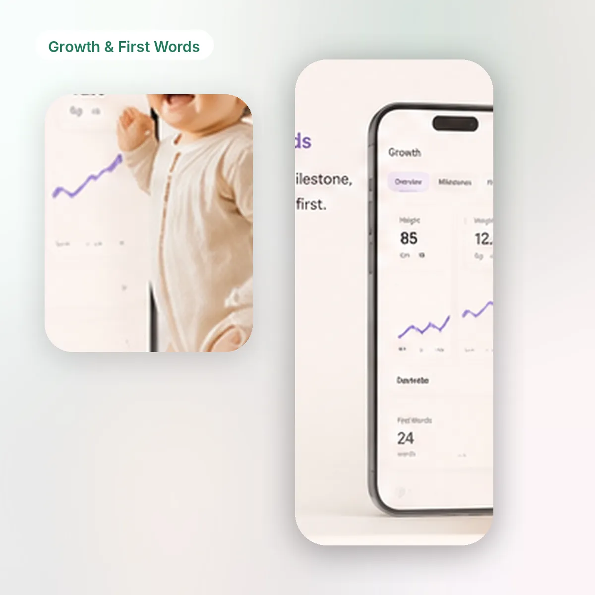 DearBaby Growth and First 50 Words tracking feature